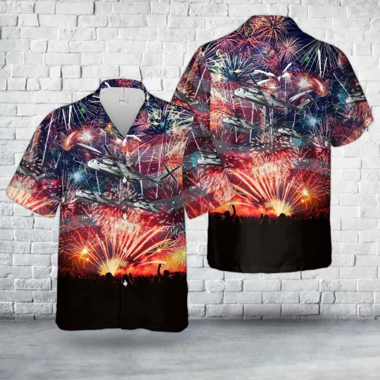 US Marine Corps Sikorsky CH 53E Super Stallion S 65E80 4th Of July Hawaiian Shir