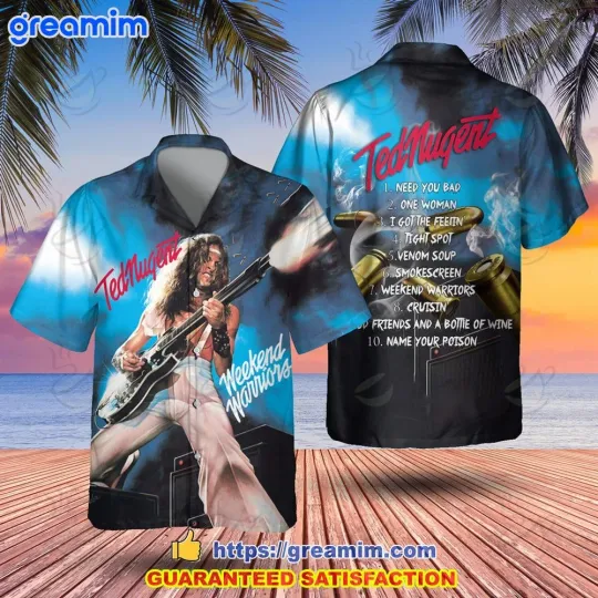Ted Nugent Weekend Warriors Album Cover Hawaiian Shirt