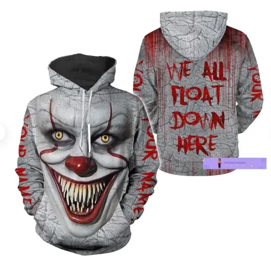 Pennywise 3D HOODIE  The Mother Day Gift US Size Christmas Gift Halloween Gift