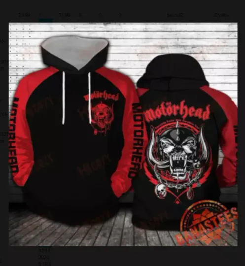 new,, Motorhead hoodie 3d- all size hoodie, printed 3D/ fan gift