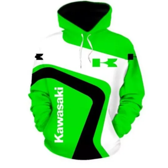 Kawasaki Hoodie 3D Team Racing All Over Printed For Gift Hot Trend Green