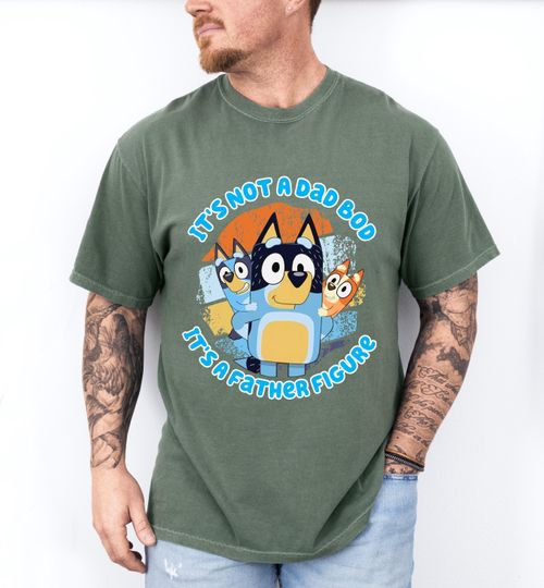Discover Blue Dog Dad Bod Shirt, Funny Son Daughter T-Shirt, Bandit Daddy TShirt, Fathers Day Gift For Dada, Girl Boy Tee Grandpa Comfort Colors