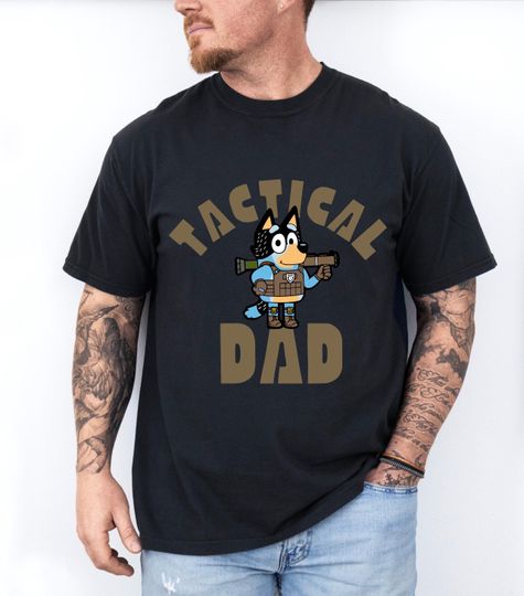 Blue Dog Dad Shirt, Funny Son Daughter T-Shirt, Bandit Daddy TShirt, Cute Fathers Day Gift For Dada, Girl Boy Tee Grandpa Comfort Colors