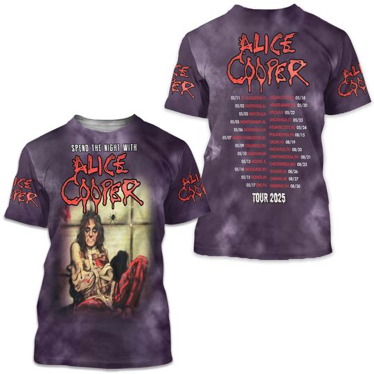 Alice Cooper 2025 Tour 3D T-Shirt