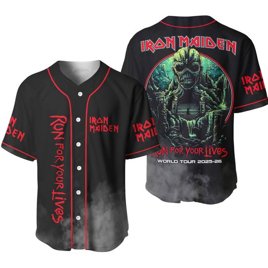 Iron Maiden Inspired Run For Your Lives World Tour 2025 Licensed Baseball Jersey