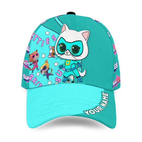 Discover Personalize Bitsy Classic Cap, Bitsy Cat Baseball Cap, Superkitties Hat, Custom Name Classic Cap, Bitsy Superkittie Cap, Gift For Kid, Adult