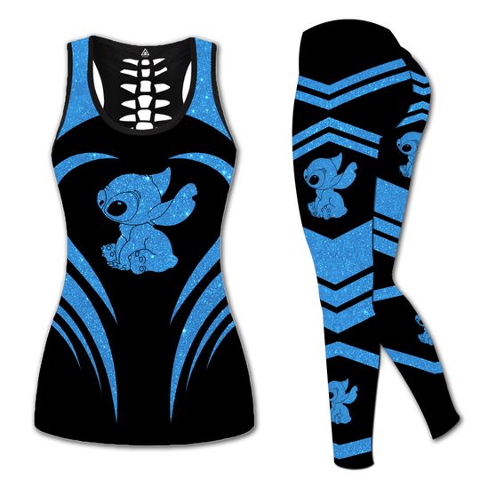 Stitch Hollow Tank Top Legging Sets | Women's Day Gift
