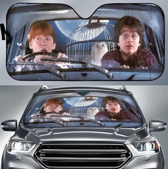 Harry Potter Windshield Sun Shade with Harry and Ron