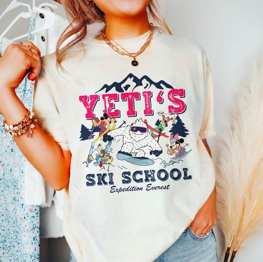 Disney Expedition Everest Yeti T-Shirt, Animal Kingdom Ski School Tee, Family Trip Matching Shirt