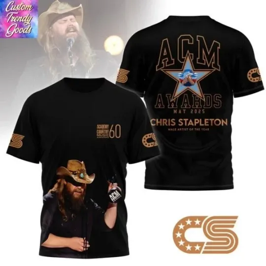 Chris Stapleton ACM Awards 2025 Male Artist of the Year 3D T-Shirt