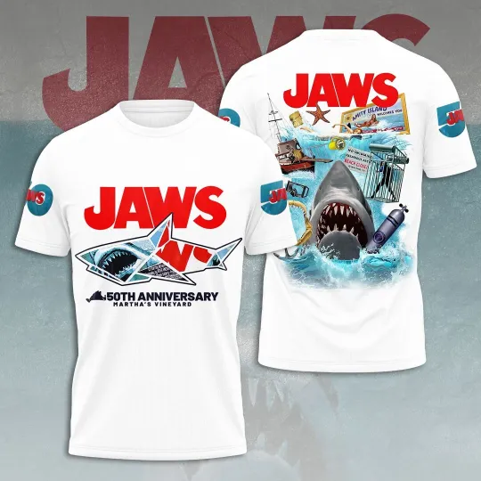 Jaws 3D T-Shirt 50th Anniversary 2025