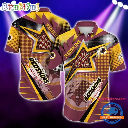 Washington Redskins Hawaiian Shirt, Star Design