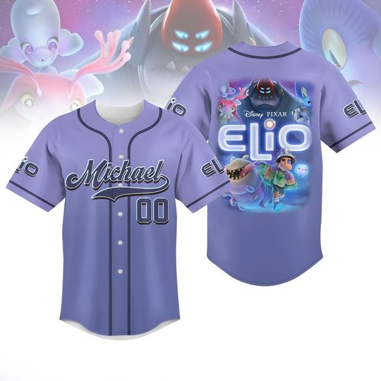 Custom Disney Pixar Elio Baseball Jersey, Elio Character Baseball Shirt, Movie Cartoon Jersey Shirt, Disneyland Shirt Gift For Her Him