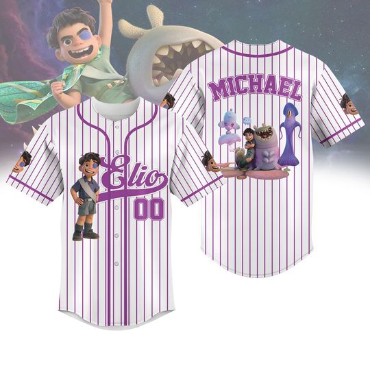 Personalized Disney Pixar Elio Baseball Jersey, Elio Character Baseball Shirt, Movie Cartoon Jersey Shirt, Disneyland Gift For Her Him