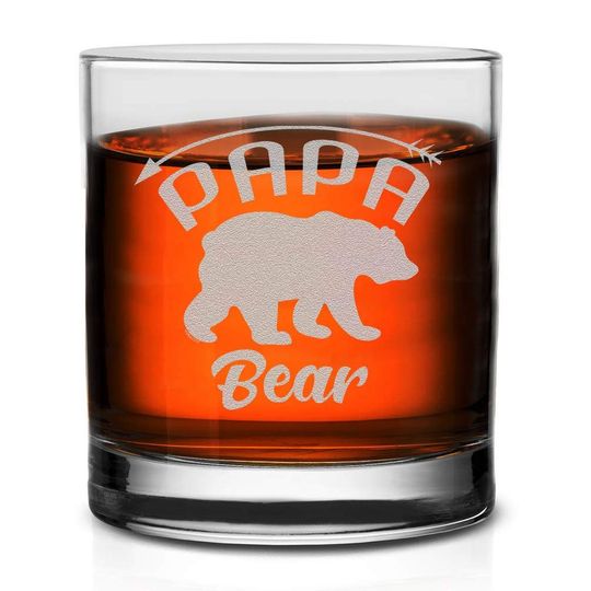 Papa Bear Old Fashioned Glass Funny Birthday Gifts Fathers Day Birthday Gifts For New Dad Daddy Stepdad