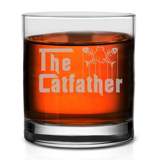 The CatFather Old Fashioned Glass Funny Birthday Gifts Fathers Day Birthday Gifts For New Dad Daddy Stepdad