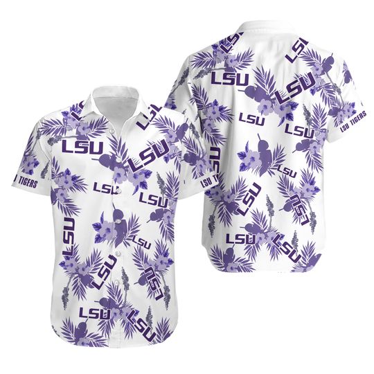 Lsu Tigers Hawaiian Shirt Aloha Summer Beach Button Down For Men
