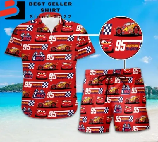 Discover Lightning McQueen Hawaiian Shirt Piston Cup Hawaiian Shirt