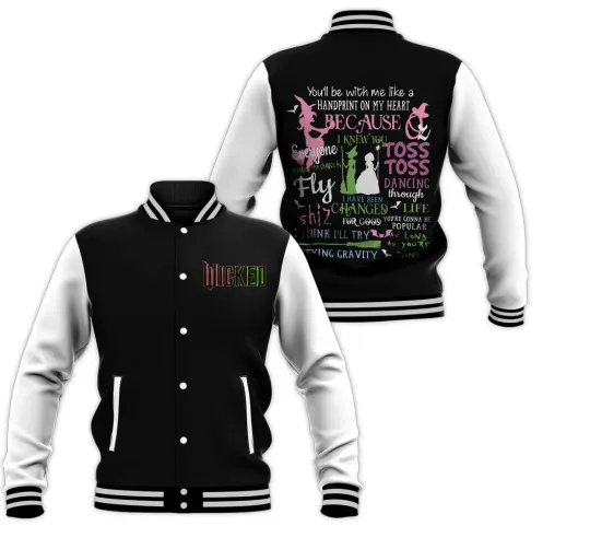Wicked Movie Hoodie Baseball Jacket Unisex