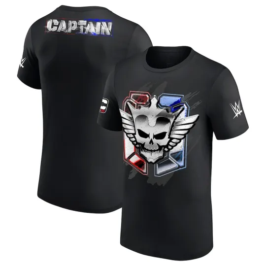 Men's Black Cody Rhodes Captain Badge T-Shirt Gift For Fan Men Women