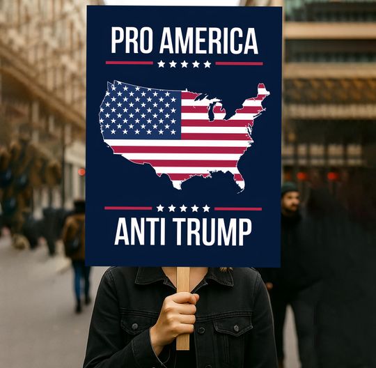 Pro America Anti-Trump Protest Sign PRINTABLE, No Kings In America Since 1776 Poster Sign