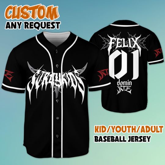 Custom Felix Straykids DominATE Baseball Jersey, Felix StrayKids DominATE World Tour 2025 Jersey Shirt, Kpop Jersey, SKZ Merch