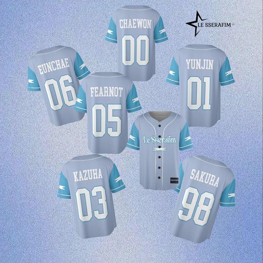 Le Sserafim Members Baseball Jersey, Le Sserafim Concert Shirt, Le Sserafim Merch, LESSERAFIM Fearnot Fan Shirt, Gifts For Kpop Fan