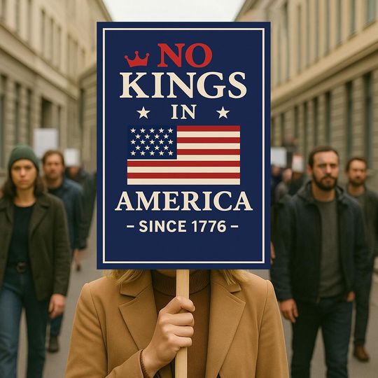 No Kings In America Protest foam board, Anti-Pre Resistance, Political Activist Poster, Rally Sign, Resist Fascism Protest Poster gift