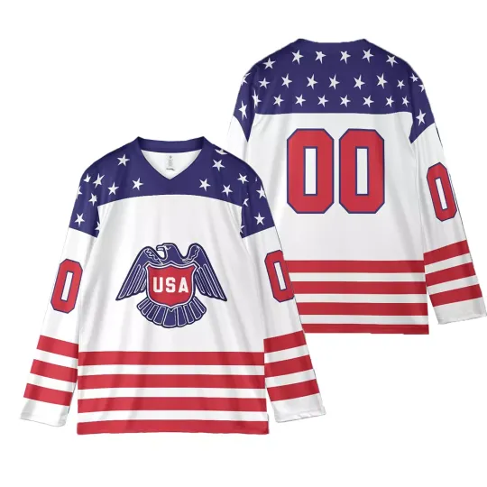 Team USA Retro 90s Ice Hockey Jersey - 2025 Four Nations Face Off