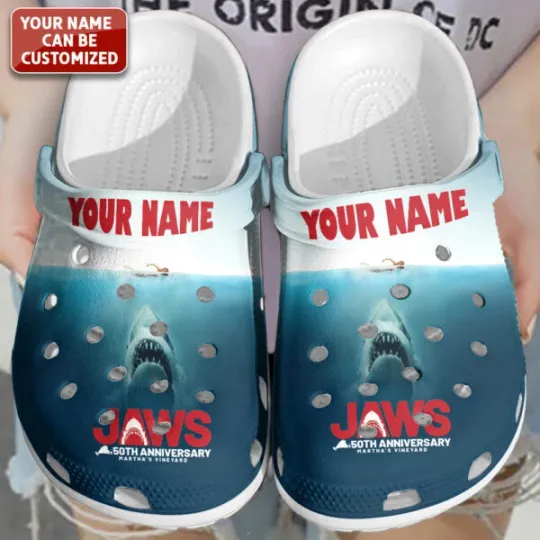Personalized Jaws Custom Clogs 50th Anniversary