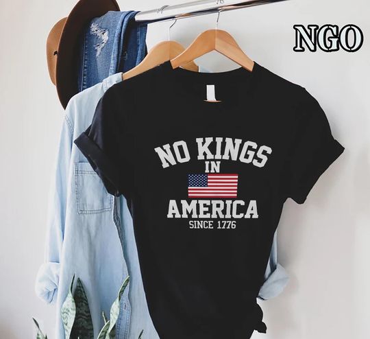 Anti MAGA Protest Shirt,No Kings In America Tee,Pro Democracy Tshirt,Liberal Political Gift,Fourth Of July Shirt,Patriotic Freedom Tee