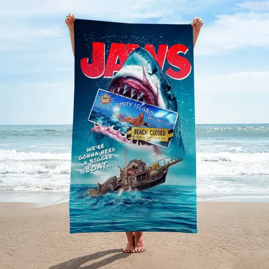 Jaws Rectangle Beach Towel