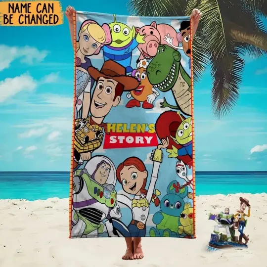 Personalized Toy Story Beach Towel, Woody Buzz Lightyear