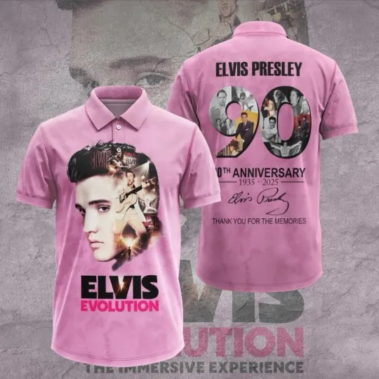 50th Anniversary 1935-2025 Elvis Presley 3D Polo Shirt