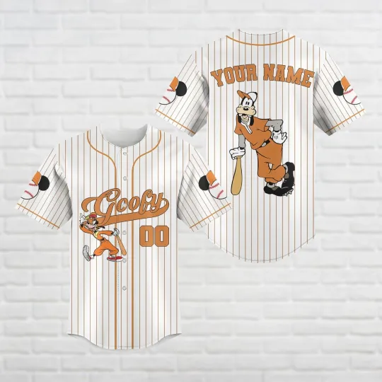 Custom Goofy Baseball Shirt Disney Dog Jersey Shirt Cartoon Movie Jersey