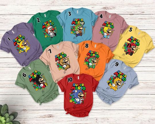 Super Mario Team Tshirt, Mario Tshirt, Super Mario Bros, Cartoon Shirt, Mario Character, Mario Game Tshirt, Mario Friend