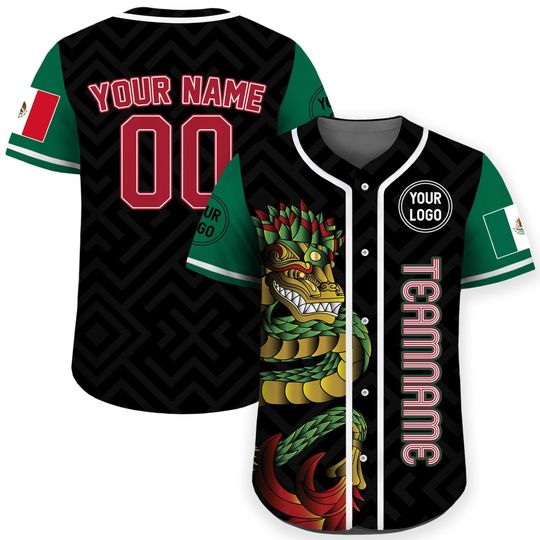 Personalized Baseball Jersey with Mexico Flag for Men Women Youth Preschool Trending 2024 Customized Team Name Number Mexico Baseball Jersey