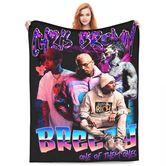 Chris Brown Homage 90s Fleece Blanket