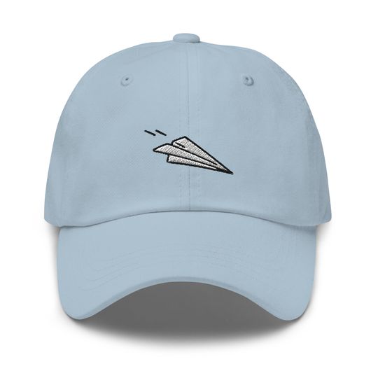 Paper Airplane Embroidered Dad Hat,  Embroidered Unisex Hat, Dad Cap, Adjustable Baseball Cap Gift for Him