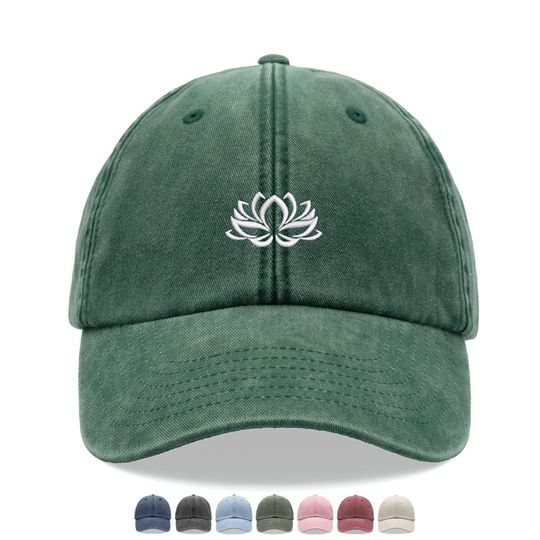 Lotus Baseball Cap Vintage Washed Cotton Unisex Dad Hat Adjustable Funny Faded Sports Sun Mothers Day Flower Cute Summer