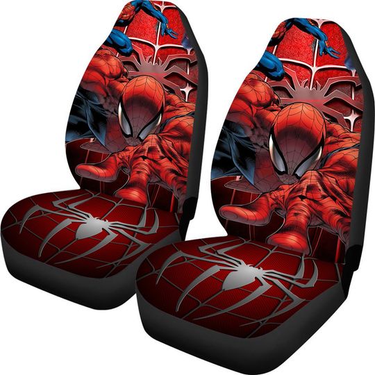 Amazing Spiderman Car Seat Covers Set | Spider Man Car Accessories | Peter Parker Superhero Seat Cover For Car