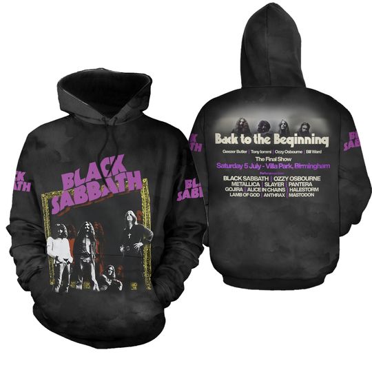 Black Sabbath 3D Hoodie 2025 Tour Back to the Beginning Unisex Music Apparel