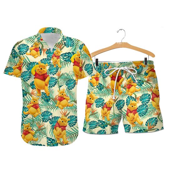 Pooh Hawaiian Short, Swim Trunk With Winnie The Pooh, Disney Trip Summer