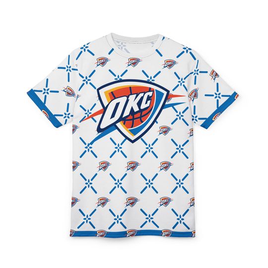 OKC Thunder White Basketball Unisex Tee, Sporty Graphic Shirt for Fans, Casual Wear, Gift for Sports Lovers, Game Day Apparel