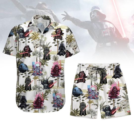 Darth Vader Star Wars Button Shirt, Disney Star Wars Hawaiian Shirt, Shorts For Men, Skywalker Beach Shirt, Disney Family Vacation Tee