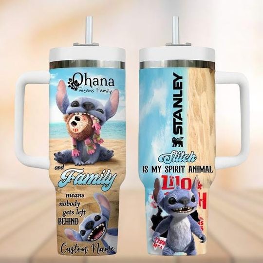 Custom Lilo And Stitch Tumbler 40oz, Disney Ohana Means Family Drinkware Tumbler, Disney Trip 2025 Tumbler Cup, Stitch Tumbler Kids
