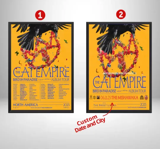 Custom The Cat Empire Poster, Bird in Paradise Album Tour 2025 Concert Poster