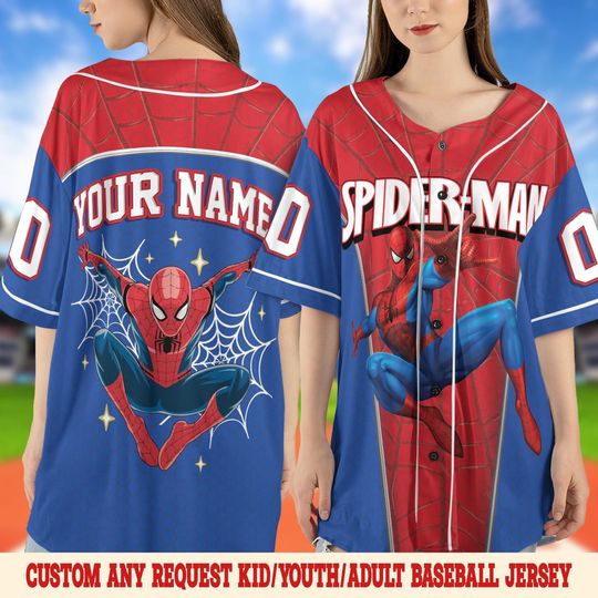 Personalized Spidey And His Amazing Friends Baseball Jersey/Custom Spidey Baseball Jersey Kids/Youth Adult/Spiderman Birthday Jersey