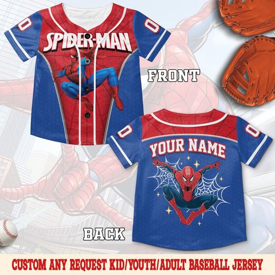 Discover Personalized Spidey And His Amazing Friends Baseball Jersey/Custom Spidey Baseball Jersey Kids/Youth Adult/Spiderman Birthday Jersey
