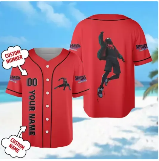 Custom Spider Man Across the Spider 3D BASEBALL JERSEY SHIRT HALLOWEEN GIFT